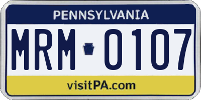 PA license plate MRM0107