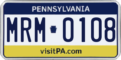PA license plate MRM0108