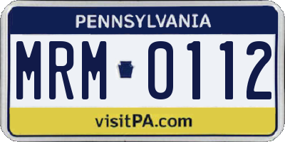PA license plate MRM0112