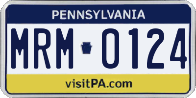 PA license plate MRM0124