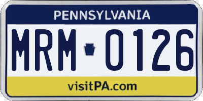 PA license plate MRM0126