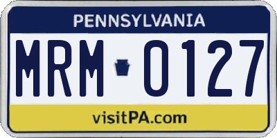PA license plate MRM0127