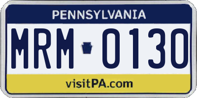 PA license plate MRM0130
