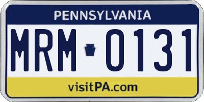 PA license plate MRM0131