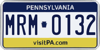 PA license plate MRM0132