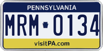 PA license plate MRM0134