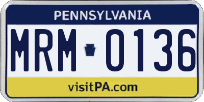 PA license plate MRM0136