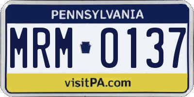 PA license plate MRM0137