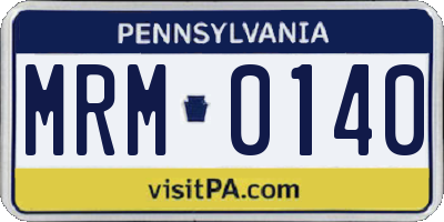 PA license plate MRM0140