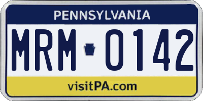 PA license plate MRM0142