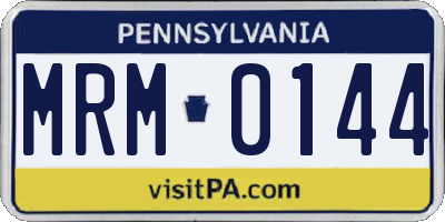 PA license plate MRM0144