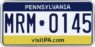 PA license plate MRM0145