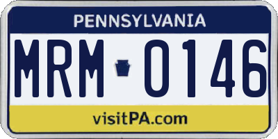 PA license plate MRM0146