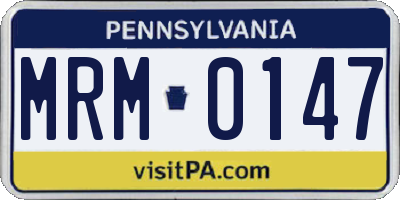 PA license plate MRM0147