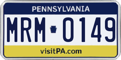 PA license plate MRM0149