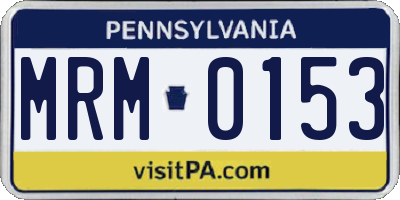 PA license plate MRM0153
