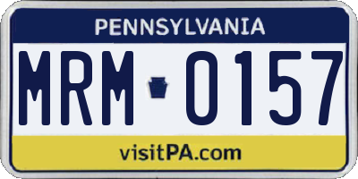 PA license plate MRM0157