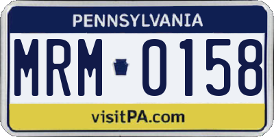PA license plate MRM0158