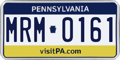 PA license plate MRM0161