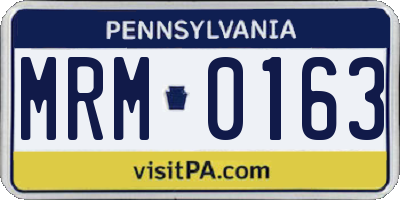 PA license plate MRM0163