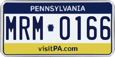 PA license plate MRM0166