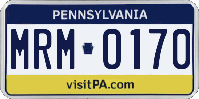 PA license plate MRM0170