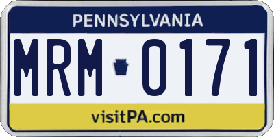 PA license plate MRM0171