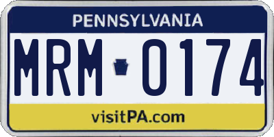 PA license plate MRM0174