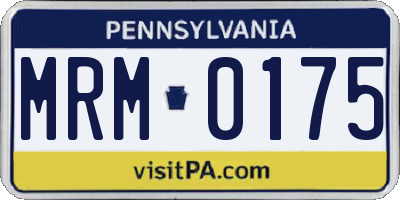 PA license plate MRM0175