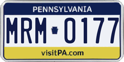 PA license plate MRM0177