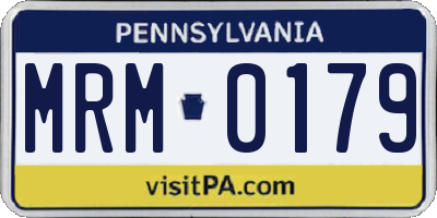 PA license plate MRM0179