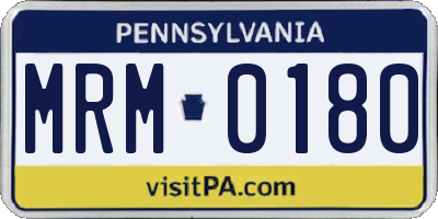 PA license plate MRM0180