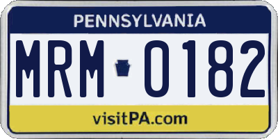 PA license plate MRM0182