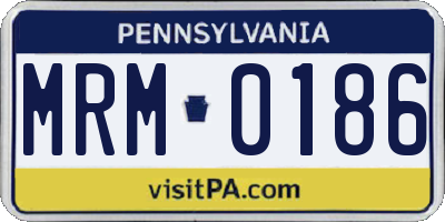 PA license plate MRM0186
