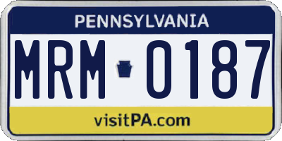 PA license plate MRM0187