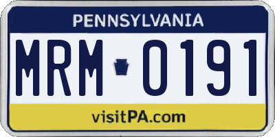 PA license plate MRM0191