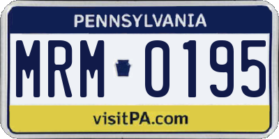 PA license plate MRM0195