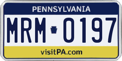 PA license plate MRM0197