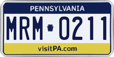 PA license plate MRM0211