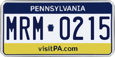 PA license plate MRM0215