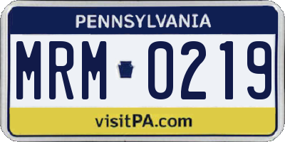 PA license plate MRM0219