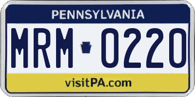 PA license plate MRM0220