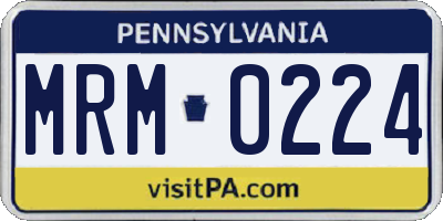 PA license plate MRM0224
