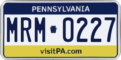 PA license plate MRM0227