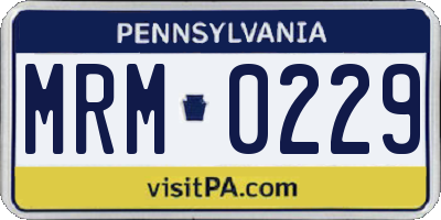 PA license plate MRM0229