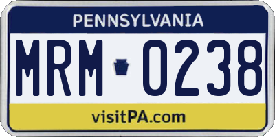 PA license plate MRM0238