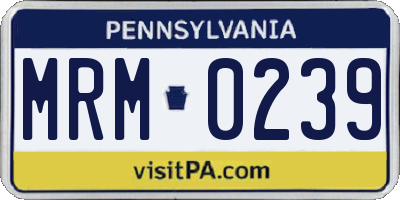 PA license plate MRM0239