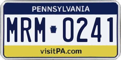 PA license plate MRM0241