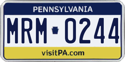 PA license plate MRM0244