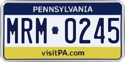 PA license plate MRM0245